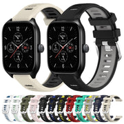 For Amazfit GTR Mini 20mm Cross Texture Two Color Silicone Steel Buckle Watch Band(White+Teal)