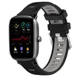 For Amazfit GTS 4 20mm Cross Texture Two Color Silicone Steel Buckle Watch Band(Black+Grey) - Watch Bands by PMC TechLife | Online Shopping South Africa | PMC TechLife | Buy Now Pay Later Mobicred