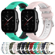 For Amazfit GTS 3 20mm Cross Texture Two Color Silicone Steel Buckle Watch Band(Red+Black)