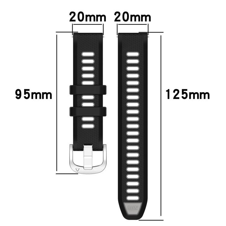 For Amazfit GTS 3 20mm Cross Texture Two Color Silicone Steel Buckle Watch Band(Starlight+Black)