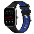 For Amazfit GTS 2E 20mm Cross Texture Two Color Silicone Steel Buckle Watch Band(Black+Blue) - Watch Bands by PMC TechLife | Online Shopping South Africa | PMC TechLife | Buy Now Pay Later Mobicred