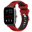 For Amazfit GTS 2E 20mm Cross Texture Two Color Silicone Steel Buckle Watch Band(Red+Black) - Watch Bands by PMC TechLife | Online Shopping South Africa | PMC TechLife | Buy Now Pay Later Mobicred