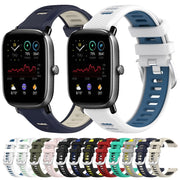 For Amazfit GTS 2E 20mm Cross Texture Two Color Silicone Steel Buckle Watch Band(Starlight+Black)
