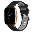 For Amazfit GTS 2 Mini 20mm Cross Texture Two Color Silicone Steel Buckle Watch Band(Black+Grey) - Watch Bands by PMC TechLife | Online Shopping South Africa | PMC TechLife | Buy Now Pay Later Mobicred