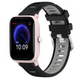 For Amazfit GTR 42MM 20mm Cross Texture Two Color Silicone Steel Buckle Watch Band(Black+Grey) - Watch Bands by PMC TechLife | Online Shopping South Africa | PMC TechLife | Buy Now Pay Later Mobicred