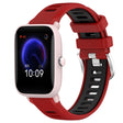 For Amazfit GTR 42MM 20mm Cross Texture Two Color Silicone Steel Buckle Watch Band(Red+Black) - Watch Bands by PMC TechLife | Online Shopping South Africa | PMC TechLife | Buy Now Pay Later Mobicred