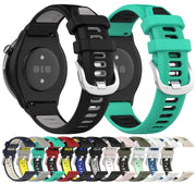 For Amazfit GTR 42MM 20mm Cross Texture Two Color Silicone Steel Buckle Watch Band(Red+Black)