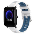 For Amazfit Pop Pro 20mm Cross Texture Two Color Silicone Steel Buckle Watch Band(White+Blue) - Watch Bands by PMC TechLife | Online Shopping South Africa | PMC TechLife | Buy Now Pay Later Mobicred