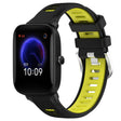 For Amazfit Pop Pro 20mm Cross Texture Two Color Silicone Steel Buckle Watch Band(Black+Lime Green) - Watch Bands by PMC TechLife | Online Shopping South Africa | PMC TechLife | Buy Now Pay Later Mobicred