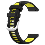 For Amazfit Pop Pro 20mm Cross Texture Two Color Silicone Steel Buckle Watch Band(Black+Lime Green)