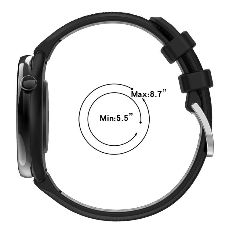For Amazfit Pop Pro 20mm Cross Texture Two Color Silicone Steel Buckle Watch Band(Midnight Blue + Starlight)