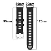 For Amazfit Pop Pro 20mm Cross Texture Two Color Silicone Steel Buckle Watch Band(Black+Blue)