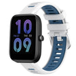 For Amazfit Pop 20mm Cross Texture Two Color Silicone Steel Buckle Watch Band(White+Blue) - Watch Bands by PMC TechLife | Online Shopping South Africa | PMC TechLife | Buy Now Pay Later Mobicred