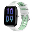 For Amazfit Pop 20mm Cross Texture Two Color Silicone Steel Buckle Watch Band(White+Teal) - Watch Bands by PMC TechLife | Online Shopping South Africa | PMC TechLife | Buy Now Pay Later Mobicred