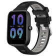 For Amazfit Pop 20mm Cross Texture Two Color Silicone Steel Buckle Watch Band(Black+Grey) - Watch Bands by PMC TechLife | Online Shopping South Africa | PMC TechLife | Buy Now Pay Later Mobicred