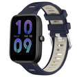 For Amazfit Pop 20mm Cross Texture Two Color Silicone Steel Buckle Watch Band(Midnight Blue + Starlight) - Watch Bands by PMC TechLife | Online Shopping South Africa | PMC TechLife | Buy Now Pay Later Mobicred