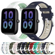 For Amazfit Pop 20mm Cross Texture Two Color Silicone Steel Buckle Watch Band(White+Blue)