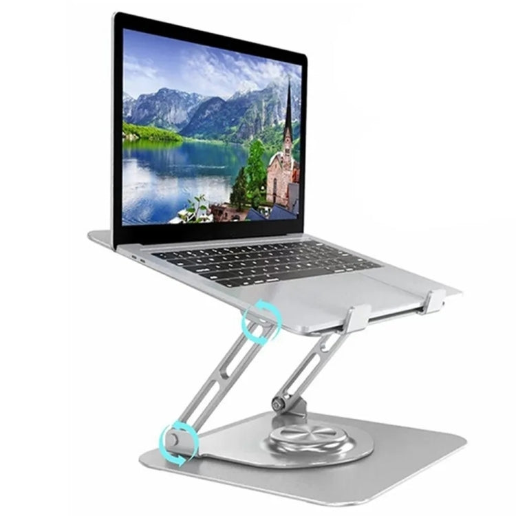 D147 Foldable 360 Degree Rotating Laptop Lifting Bracket Aluminum Alloy Notebook Desktop Stand(Silver)