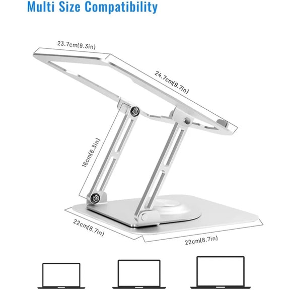 D147 Foldable 360 Degree Rotating Laptop Lifting Bracket Aluminum Alloy Notebook Desktop Stand(Silver)