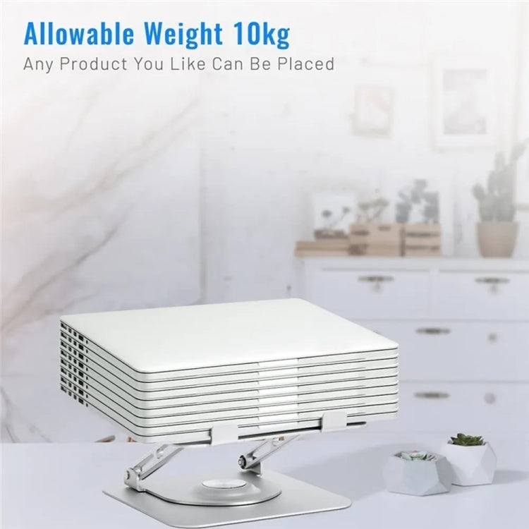 D147 Foldable 360 Degree Rotating Laptop Lifting Bracket Aluminum Alloy Notebook Desktop Stand(Silver)