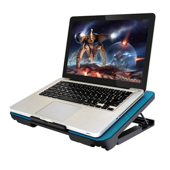 N99 USB Dual Fan Hollow Carved Design Heat Dissipation Laptop Cooling Pad(Black)
