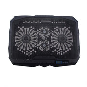 S18 Aluminum Four Fans Gaming Laptop Cooling Pad Foldable Holder with Wind Speed Display(Red)