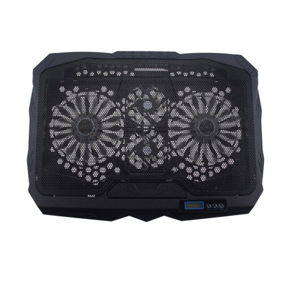 S18 Aluminum Four Fans Gaming Laptop Cooling Pad Foldable Holder with Wind Speed Display(Red)