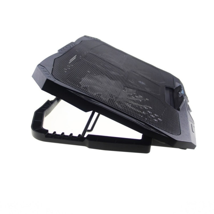 S18 Aluminum Four Fans Gaming Laptop Cooling Pad Foldable Holder with Wind Speed Display(Blue)