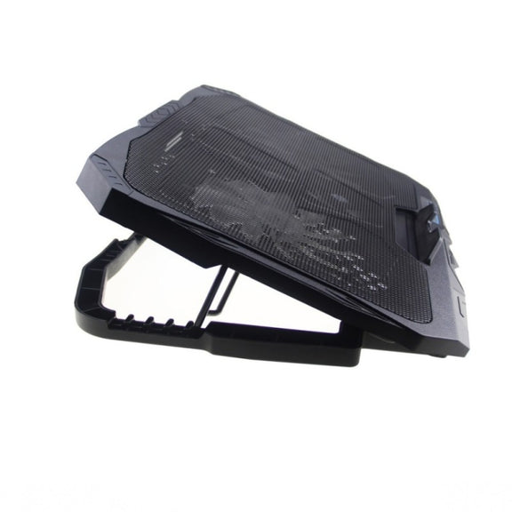 S18 Aluminum Four Fans Gaming Laptop Cooling Pad Foldable Holder with Wind Speed Display(Blue)