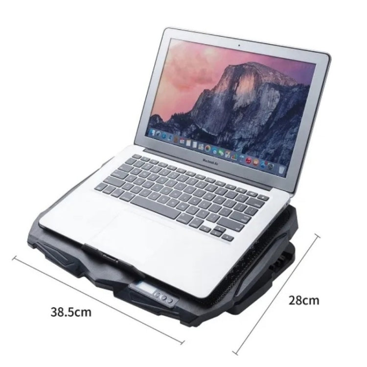 S18 Aluminum Four Fans Gaming Laptop Cooling Pad Foldable Holder with Wind Speed Display(Blue)