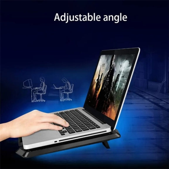 S200 Dual Silent Cooling Fan Portable Slim Notebook Cooling Pad for Laptop(Black)
