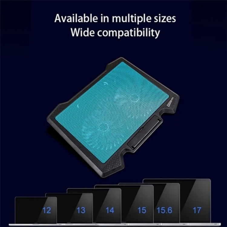S200 Dual Silent Cooling Fan Portable Slim Notebook Cooling Pad for Laptop(Blue)