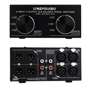 B033 3 Input To 3 Output Fully Balanced XLR Signal Passive Stereo Selector Switch Switcher