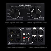 B033 3 Input To 3 Output Fully Balanced XLR Signal Passive Stereo Selector Switch Switcher