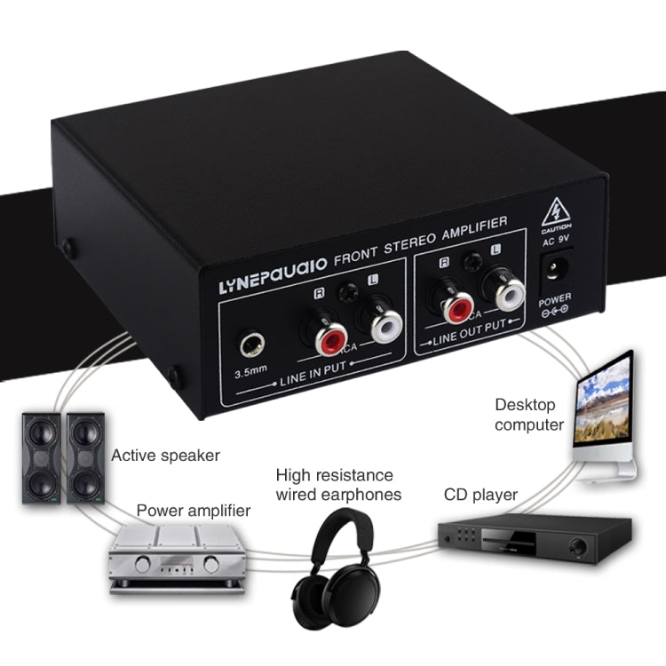 B022 Pre-Stereo Signal Amplifier Volume Booster Headphones Active Speaker Preamp Audio Amplifier