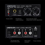 B022 Pre-Stereo Signal Amplifier Volume Booster Headphones Active Speaker Preamp Audio Amplifier