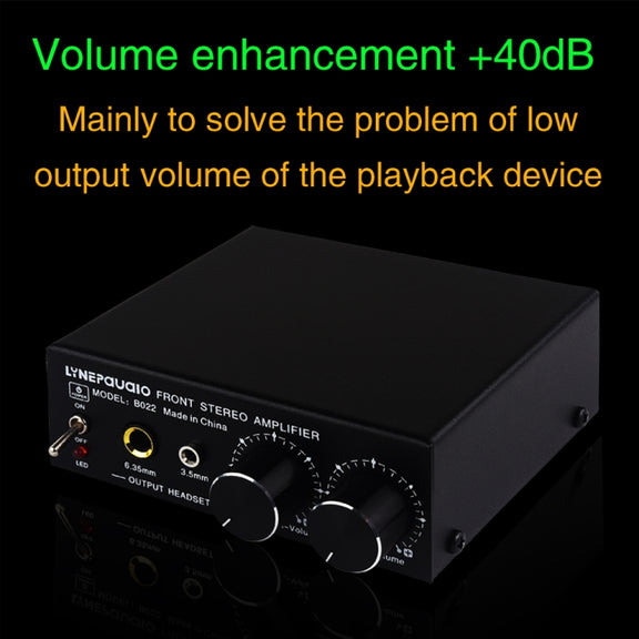 B022 Pre-Stereo Signal Amplifier Volume Booster Headphones Active Speaker Preamp Audio Amplifier