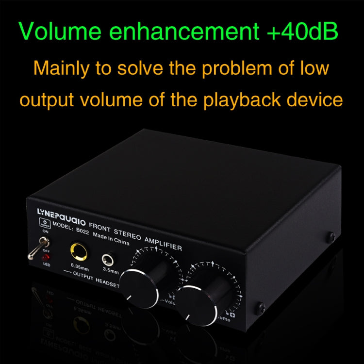 B022 Pre-Stereo Signal Amplifier Volume Booster Headphones Active Speaker Preamp Audio Amplifier