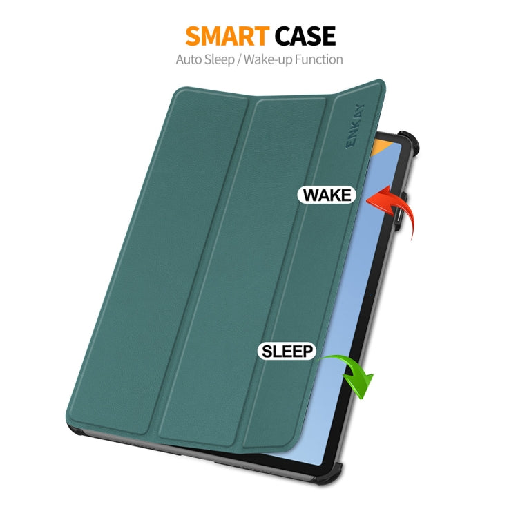 For Huawei MatePad 11 2023 ENKAY Tri-fold Custer Texture Leather Stand Smart Case(Black)