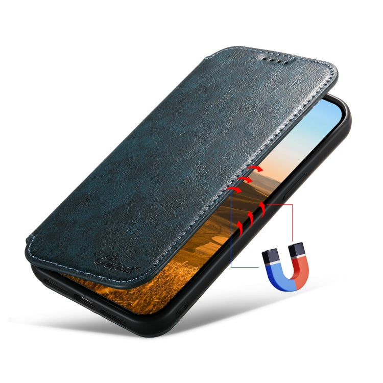 For iPhone 14 Suteni J05 Leather Magnetic Magsafe Phone Case(Blue)
