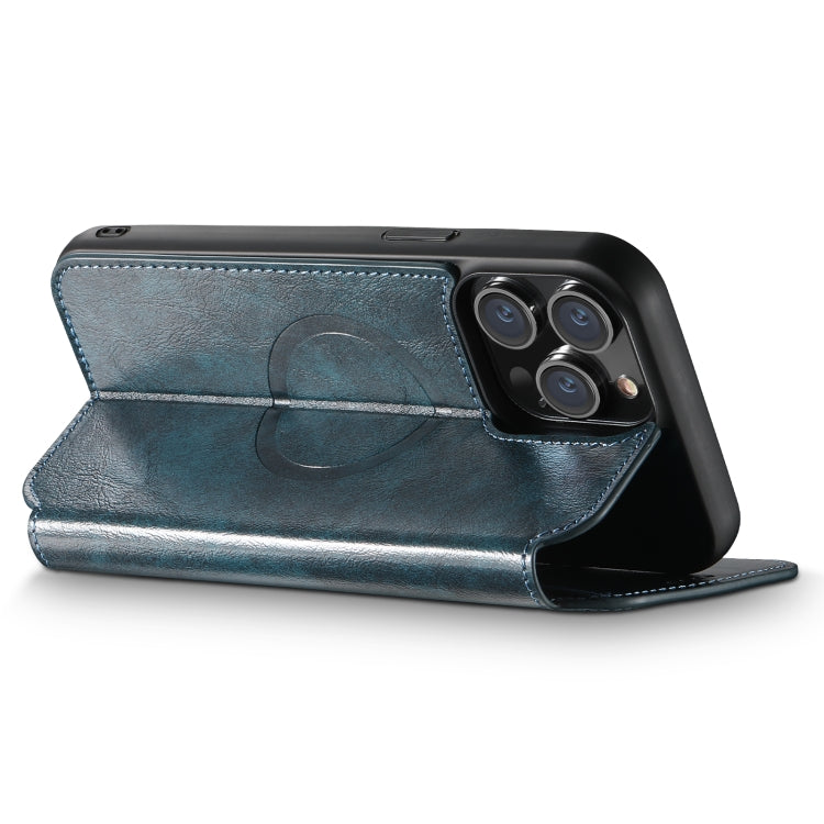 For iPhone 14 Plus Suteni J05 Leather Magnetic Magsafe Phone Case(Blue)