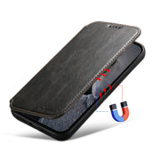 For iPhone 14 Pro Max Suteni J05 Leather Magnetic Magsafe Phone Case(Black)