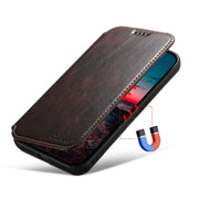 For iPhone 14 Pro Max Suteni J05 Leather Magnetic Magsafe Phone Case(Brown)