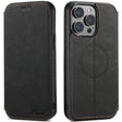 For iPhone 14 Pro Suteni J06 Retro Matte Litchi Texture Leather Magnetic Magsafe Phone Case(Black) - free shipping - PMC TechLife - Order now!
