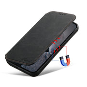For iPhone 14 Pro Max Suteni J06 Retro Matte Litchi Texture Leather Magnetic Magsafe Phone Case(Black)