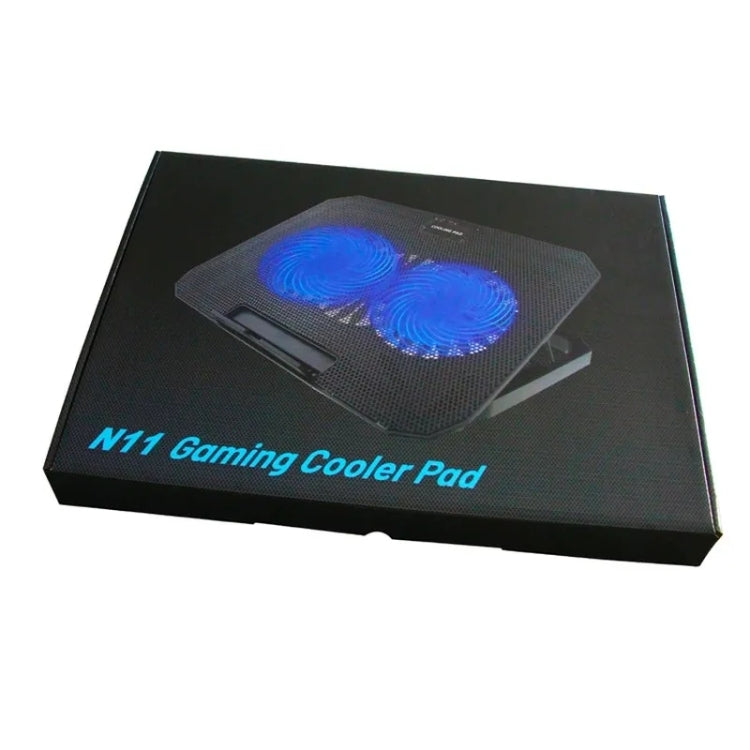 N11 USB Port 8-Gear Adjustable Height Dual Mute Fan Desktop Laptop Cooling Stand