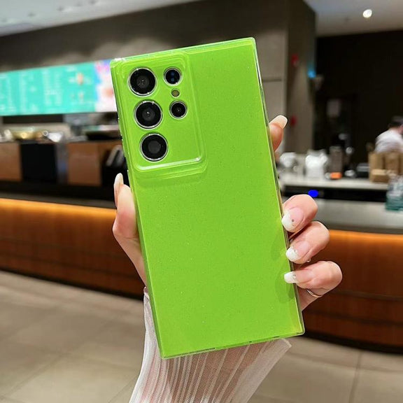 For Samsung Galaxy S25 Ultra 5G Jelly Glitter Solid Color TPU Phone Case(Fluorescent green)