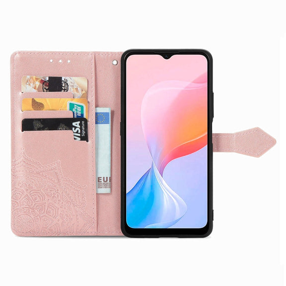For Blackview A85 Mandala Flower Embossed Leather Phone Case(Rose Gold)