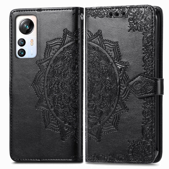 For Blackview A85 Mandala Flower Embossed Leather Phone Case(Black)