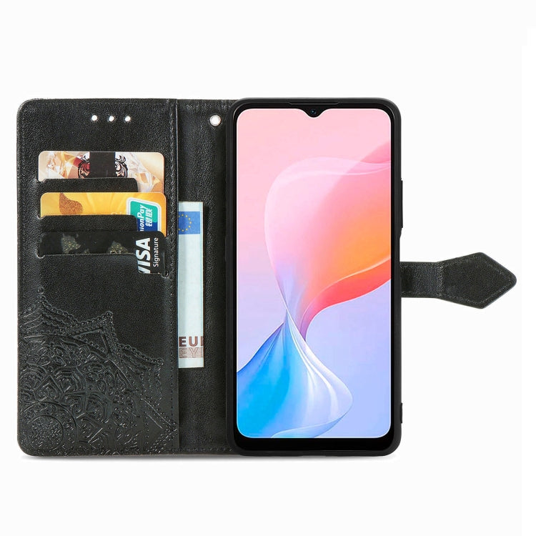 For Blackview A85 Mandala Flower Embossed Leather Phone Case(Black)